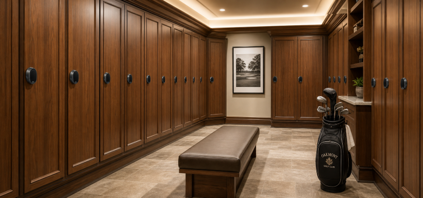 Golf club locker room with Palmlock